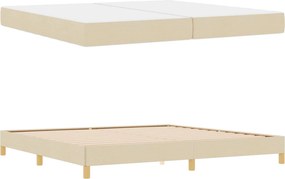 vidaXL Κρεβάτι με ελατήρια με στρώμα Κρεμ 200 x 200 cm ύφασμα