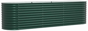 vidaXL Υπερυψωμένη Ζαρντινιέρα Πράσινο 320 x 80 x 81 cm Ατσάλι