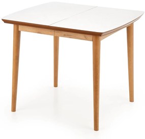 Τραπέζι Houston 795, Άσπρο, Lefkas δρυς, 75x80x90cm, 39 kg, Επιμήκυνση, Ινοσανίδες μέσης πυκνότητας, Ξύλο, Ξύλο: Οξιά | Epipla1.gr