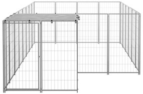 vidaXL Σπιτάκι Σκύλου Ασημί 8,47 m² Ατσάλινο