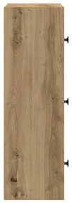 Βιβλιοθήκη Αρτισιανή Δρυς 40x24x77 εκ. Επεξ. Ξύλο - Καφέ