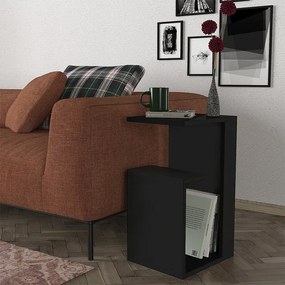 Megapap Τραπεζάκι Βοηθητικό Rosana Μαύρο 35x29,5x60εκ.