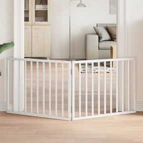 vidaXL Πόρτα Σκύλου Πτυσσόμενη 2 Πάνελ Λευκή 160 εκ. από Ξύλο Λεύκας