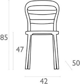 Καρέκλα Bibi Πολυπροπυλένιο-Ακρυλική Κάθισμα Λευκό-Πλάτη Κόκκινη