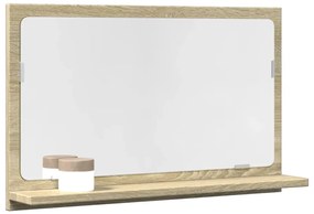 vidaXL Καθρέφτης Μπάνιου Ντουλάπι Sonoma Δρυς 60x11x37 εκ. Επεξ. Ξύλο