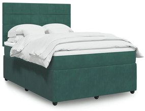 ΚΡΕΒΑΤΙ BOXSPRING ΜΕ ΣΤΡΩΜΑ ΣΚΟΥΡΟ ΠΡΑΣΙΝΟ 160X200ΕΚ. ΒΕΛΟΥΔΙΝΟ 3294685