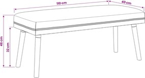 vidaXL παγκάκι Μονόχρωμο Κρεμ 110 x 40 x 46 cm Μπουκλέ