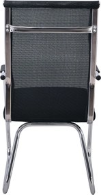 ALTA Πολυθρόνα Γραφείου Επισκέπτη Χρώμιο, Mesh Μαύρο   4τμχ