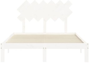 vidaXL Σκελετός Κρεβ. Χωρίς Στρώμα Λευκό 120x200 εκ Μασίφ Πεύκο