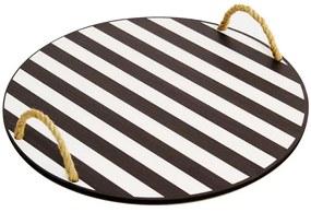 Δίσκος Σερβιρίσματος 283PLN1105 34,5x0,5cm Black-White Hermia Ξύλο