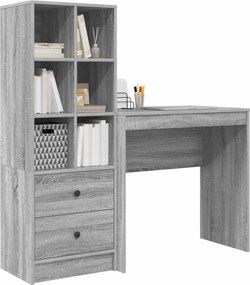 vidaXL Γραφείο με συρτάρι με ράφι με αποθήκευση 2 pcs Γκρίζο Σονομα