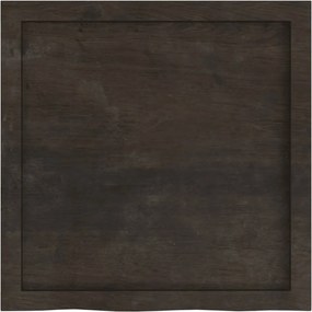 vidaXL Επιφάνεια Τραπεζιού Σκούρο Καφέ 60x60x(2-4)εκ Επεξ. Μασίφ Δρυς