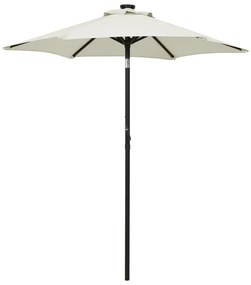 Ομπρέλα με LED Χρώμα Άμμου 200 x 211 εκ. Αλουμινίου