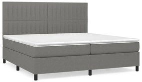 ΚΡΕΒΑΤΙ BOXSPRING ΜΕ ΣΤΡΩΜΑ ΣΚΟΥΡΟ ΓΚΡΙ 200X200 ΕΚ. ΥΦΑΣΜΑΤΙΝΟ 3141962