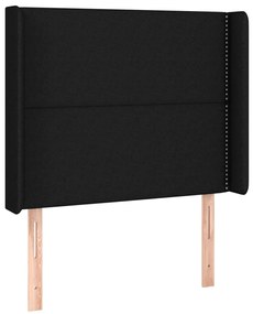 vidaXL Κρεβάτι Boxspring με Στρώμα Μαύρο 90x200 εκ. Υφασμάτινο