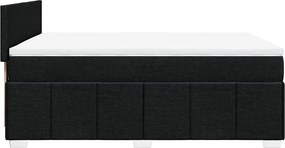 vidaXL Κρεβάτι Boxspring με Στρώμα Μαύρο 160x200 εκ. Υφασμάτινο