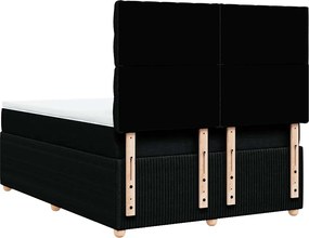 vidaXL Κρεβάτι Boxspring με Στρώμα Μαύρο 160x200 εκ. Υφασμάτινο