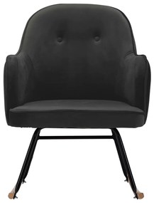 vidaXL Κουνιστή Πολυθρόνα Σκούρο Γκρι Βελούδινη