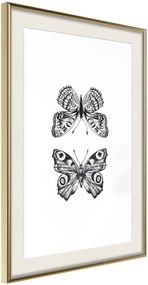 Αφίσα - Butterfly Collection I - 30x45 - Χρυσό - Με πασπαρτού