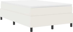 vidaXL Κρεβάτι πλατφόρμα Κρεμ 120 x 190 cm Υφασμάτινο Κορντουρά