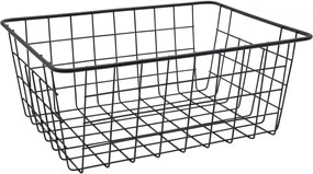Μεταλλικό Καλάθι Αποθήκευσης 29x22x12cm Άσπρο ή Μαύρο - Μαύρο