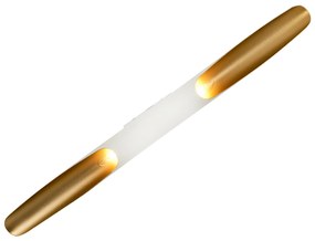 Φωτιστικό Τοίχου ArteLibre PAMPA Δίφωτο Λευκό/Χρυσό Μέταλλο/Αλουμίνιο 6x75x40cm