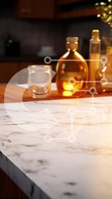 Intra Συλλεκτικό Ξύλινο Παζλ Plywood  4mm - Κομψός πάγκος κουζίνας με μαρμάρινη επιφάνεια Σε Ξύλινο Κουτί - Διαστάσεις Puzzle: 10x10 cm – 25 κομμάτια