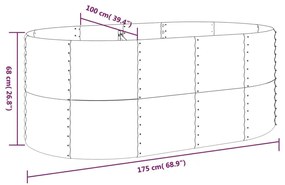 Ζαρντινιέρα Γκρι 175x100x68 εκ. Ατσάλι με Ηλεκτρ. Βαφή Πούδρας - Γκρι