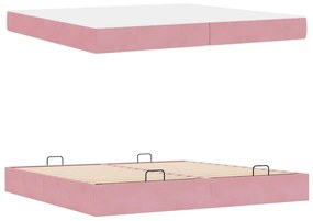 vidaXL Σκελετός Κρεβατιού Ροζ 200 x 200 cm Βελούδο