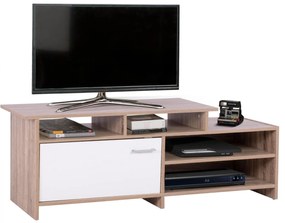 Έπιπλο τηλεόρασης SCOTT Μελαμίνη Sonoma - Λευκό 123x39.5x45.5Yεκ. 123x39.5x45.5 εκ.