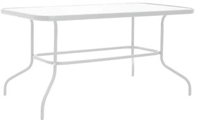 Τραπέζι Valor μέταλλο λευκό-γυαλί 140x80x70εκ 140x80x70 εκ.