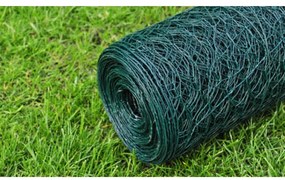 vidaXL Συρματόπλεγμα Εξάγωνο Πράσινο 25x1 μ. με Επικάλυψη PVC