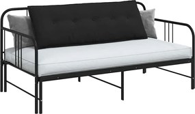 vidaXL Μαξιλάρι Πλάτης Μαύρο 140 x 50 cm Ύφασμα Μικροΐνας