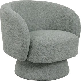 Πολυθρόνα περιστρεφόμενη Kreslo pakoworld μπουκλέ ύφασμα σε φυστικί απόχρωση 78x81x77εκ