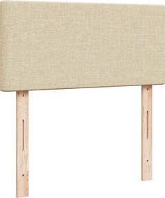 vidaXL Κρεβάτι Boxspring με Στρώμα Κρεμ 100 x 200 εκ. Υφασμάτινο