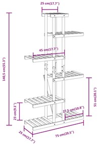 ΒΑΣΗ ΛΟΥΛΟΥΔΙΩΝ 75X25X140,5 ΕΚ. ΑΠΟ ΜΑΣΙΦ ΞΥΛΟ ΕΛΑΤΗΣ 362866