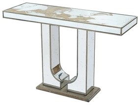Artekko Galio Κονσόλα με Καθρέπτη MDF Γυαλί Χρυσό (120x40x79)cm Artekko A86887