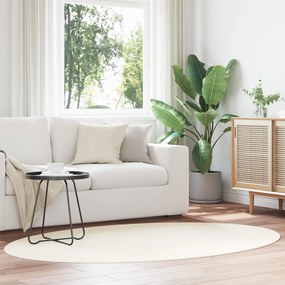 vidaXL Χαλιά Κρεμ Μαλλί 140 x 200 εκ. Ανθεκτικό Χαλί χώρου Ωοειδές