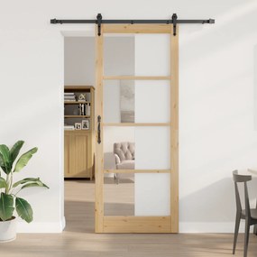 vidaXL Συρόμενη Πόρτα με σετ υλικών 83x232 εκ Στρατηγική Ξύλου Πεύκο