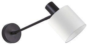 SE21-BL-22-SH1 ADEPT BLACK WALL LAMP WHITE SHADE+ HOMELIGHTING 77-8319