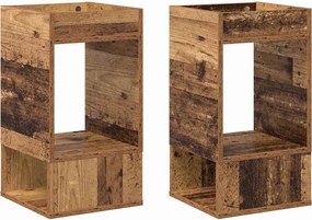vidaXL End Table 2 pcs Παλιό ξύλο 30 x 30 x 56 εκ. Επεξεργασμένο ξύλο