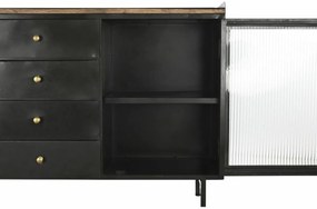Σκευοθήκη DKD Home Decor   Μαύρο Χρυσό Φυσικό Μέταλλο Ξύλο από Μάνγκο 145 x 40 x 85 cm