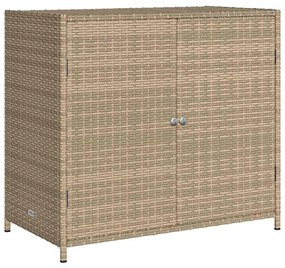 vidaXL Ντουλάπι Αποθήκευσης Κήπου Beige 83x45x76 εκ. Συνθετικό Ρατάν