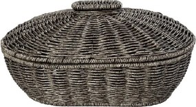 ΚΑΛΑΘΙ ΟΒΑΛ ΜΕ ΚΑΠ. SYNTH. RATTAN ΓΚΡΙ 33Χ22Χ15ΕΚ