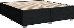 vidaXL Κρεβάτι Boxspring με Στρώμα Μαύρο 180x200 εκ. Υφασμάτινο
