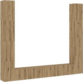 vidaXL 6 τεμαχίων σετ επίτοιχου ντουλαπιού τηλεόρασης