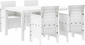 vidaXL Σέτ φαγητού για κήπο 5 pcs Λευκό Rattan Polt