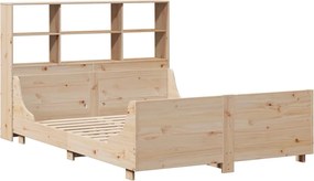 vidaXL Κρεβάτι Βιβλιοθήκη Χωρίς Στρώμα 160x200 εκ Μασίφ Πεύκο