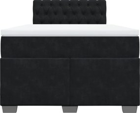 vidaXL Κρεβάτι Boxspring με Στρώμα Μαύρο 120x190 εκ. Βελούδινο