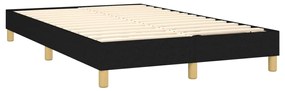 vidaXL Κρεβάτι Boxspring με Στρώμα Μαύρο 120x200 εκ. Υφασμάτινο
